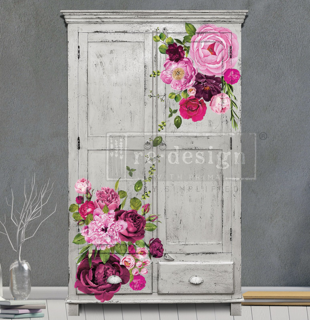 Redesign decor transfers lush floral I 48x35 into 6 sheets