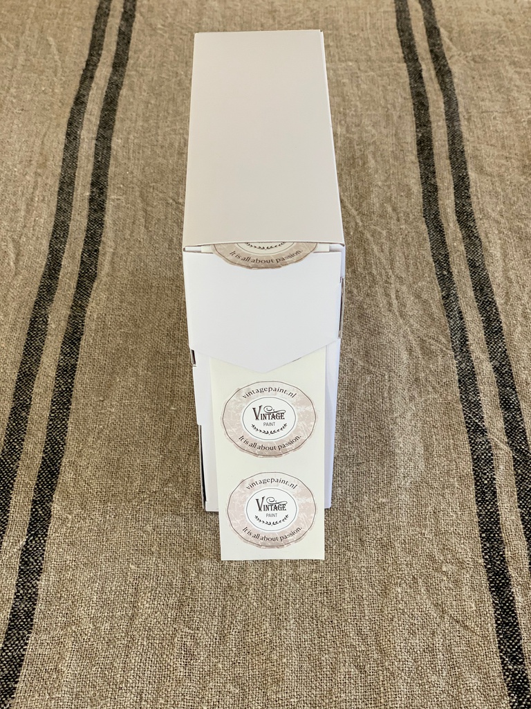 Paper Sticker for products /packages  4.5 cm Vintage Paint Beige in dispenser box of 50 pcs