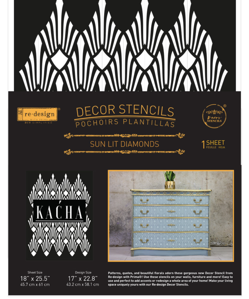 Décor Stencil Kacha - Sun Lit Diamonds