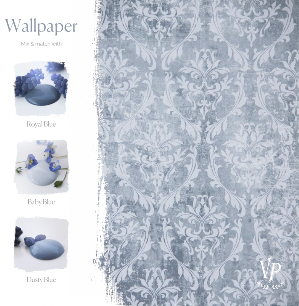 Wallpaper / wall paper - Blue Faded Pattern