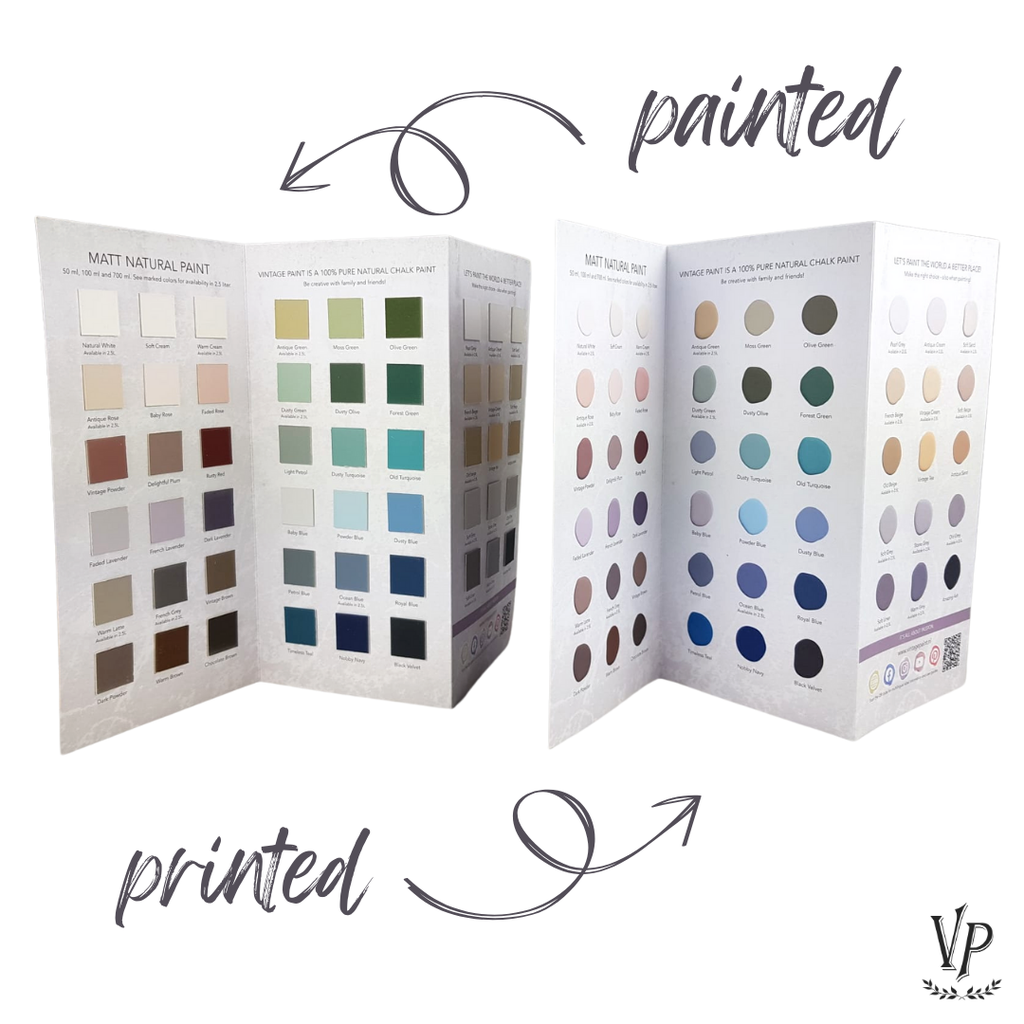 Digital printed Color Chart / colour chart Vintage Paint / Color Card  69 colours