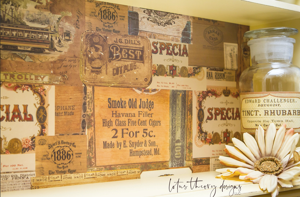 Redesign decor transfers vintage cigar box size 22x32