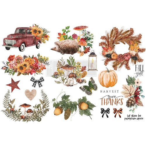 Décor Transfers® - Autumn Essentials - 3 sheets, 15,24 cm x 30,48 cm