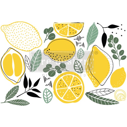 Décor Transfers® - Lemon - 3 sheets, 15,24 cm x 30,48 cm