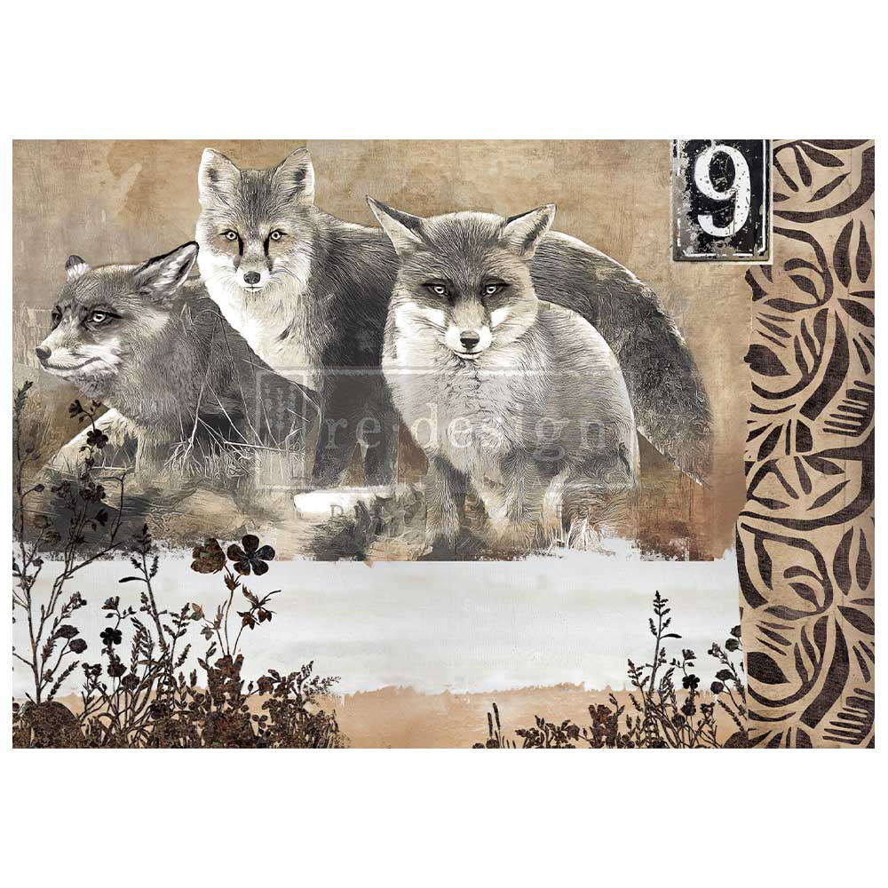 A1 Decoupage Fiber - Calm Foxes