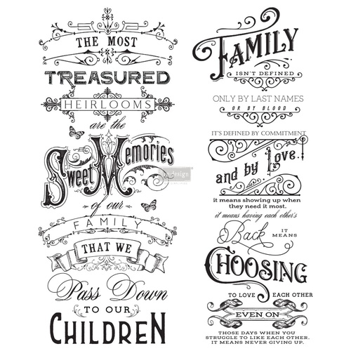 Redesign Décor Transfers® - Family Heirlooms - 2 sheets, design size 55,88 cm x 68,58 cm