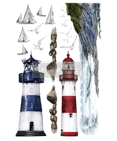 Redesign decor transfers lighthouse 24x35 into 2 sheets