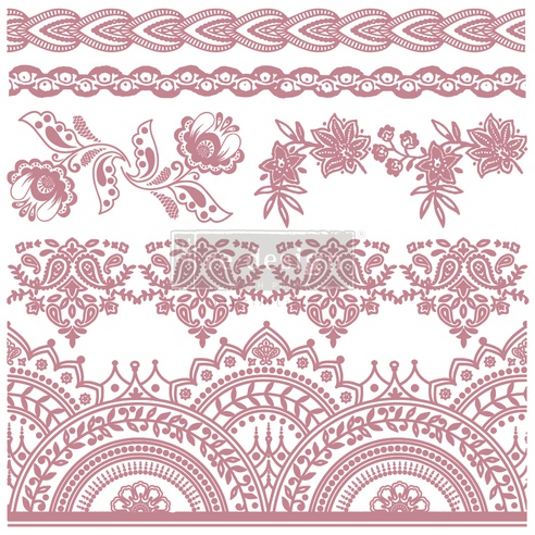 Redesign Decor Stamp - Bohemian Florals - 30,48 cm x 30, 48 cm (6 pcs)