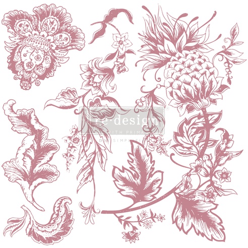 Redesign Decor Stamp - Rustic Floral Elements - 30,48 cm x 30, 48 cm (5 pcs)