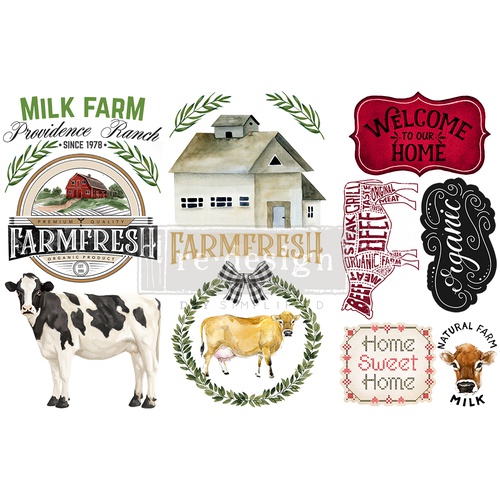 Redesign Décor Transfers® - Home &amp; Farm - 3 sheets, 15,24 cm x 30,48 cm