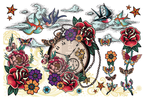 [655350652265] Redesign Décor Transfers® - CECE Inked Flash - Total sheet size 60,96 cm x 88,90 cm, cut into 2 sheets