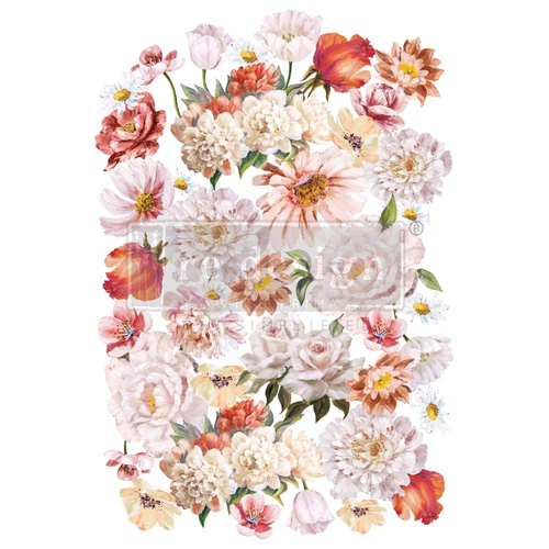 [655350653668] Décor Transfers® - Pretty in Peach - Total sheet size 61 cm x 89 cm, cut into 3 sheets