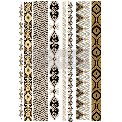 [655350654528] Décor Transfers® - Exotic Borders - Total sheet size 61 cm x 89 cm, cut into 3 sheets