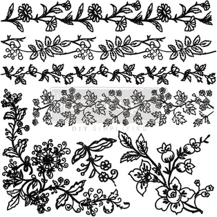 Décor Stamp - Bold Branches - 30,5 cm x 30,5 cm sheet size, total 7 pcs