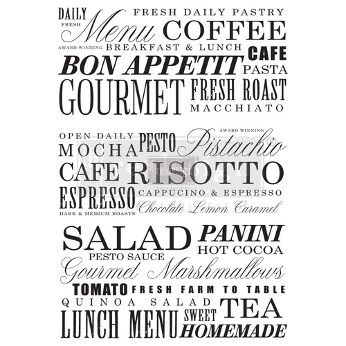 [655350640859] Redesign Décor Transfers® - Delicious Menu - size 58,42 cm x 78,74 cm