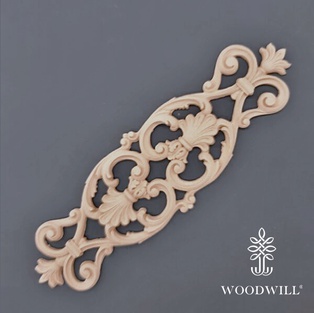 Wood Carved Decorative Tile Center 45.5 cm. x 14 cm