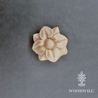 Wood Carved Decorative Flower Rosette 3.8cm