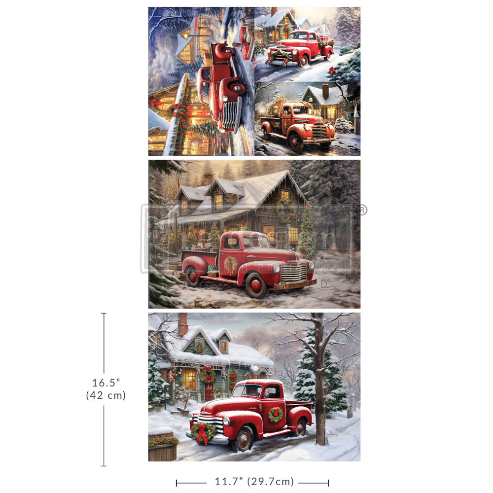 [655350671525] A3 Decoupage Fiber Pack - Christmas Cargo