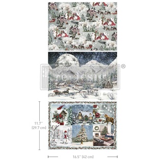 A3 Decoupage Fiber Pack - Snowfall Splendor