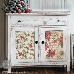 A3 Decoupage Fiber Pack - Poinsettias