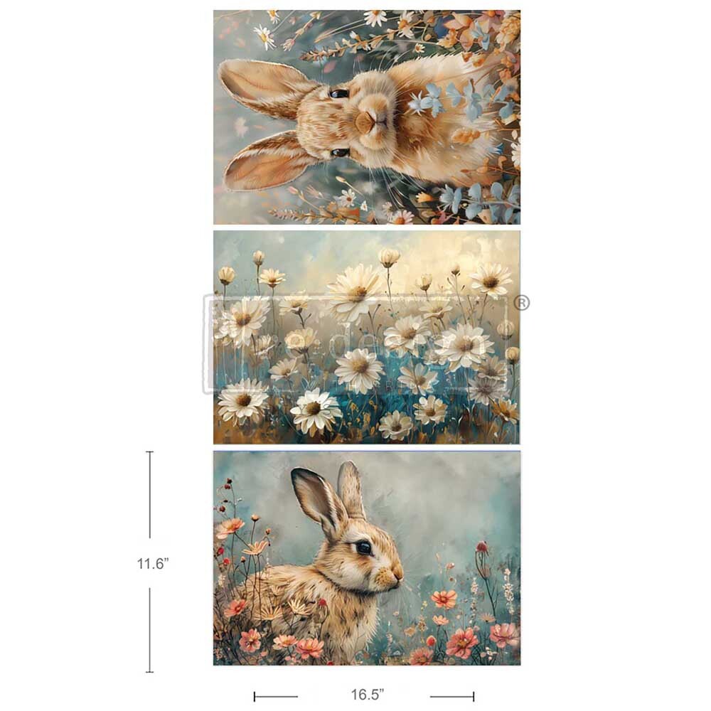 [655350675950] A3 Decoupage Fiber Pack - Garden Bunny Tales