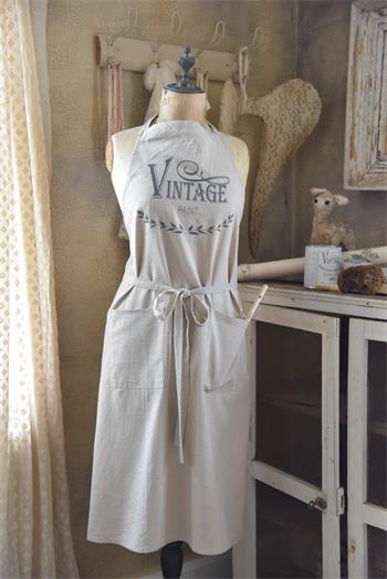 [900173] Apron - Vintage paint logo - linen color