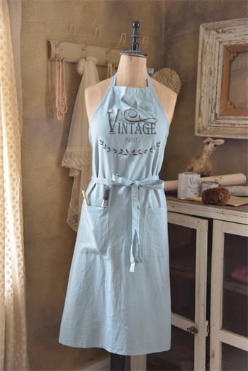 [900174] Apron - Vintage paint logo - Dusty Blue