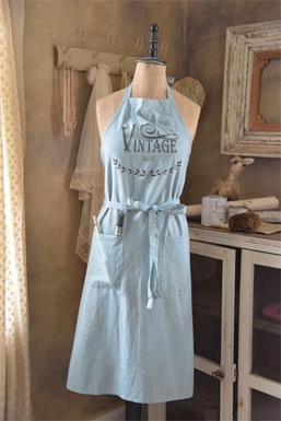 Apron - Vintage paint logo - Dusty Blue