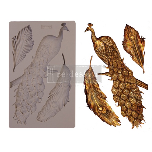 [655350645564] Redesign Décor Moulds® - Regal Peacock - 1 pc, 12,7 cm x 20,32 cm, 8 mm thickness