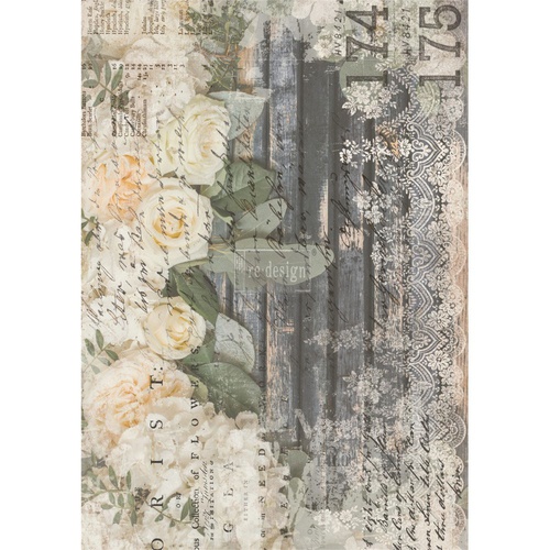 [655350638702] Redesign Décor Transfers® - White Fleur - size 55,88 cm x 76,20 cm